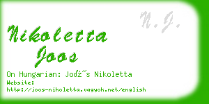 nikoletta joos business card